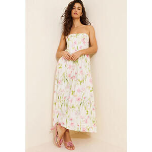 Anthropologie x Bardot - Strapless Floral Maxi Dress, Size L